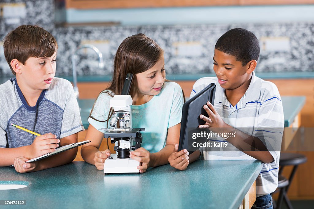 Students in science class