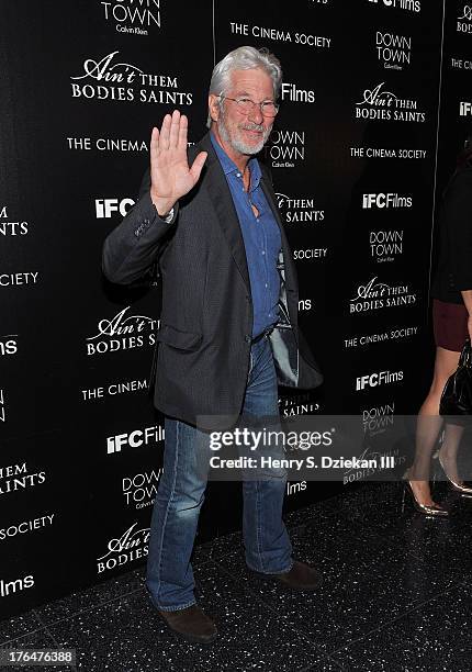 Richard Gere attends the Downtown Calvin Klein with The Cinema Society screening of IFC Films' "Ain't Them Bodies Saints" at Museum of Modern Art on...