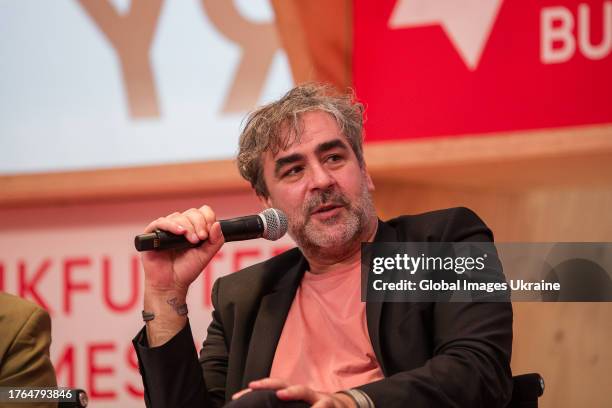 Deniz Yucel during discussion about sollidarity during the 75th Frankfurt Book Fair on October 21, 2023 in Frankfurt am Main, Germany. The modern...