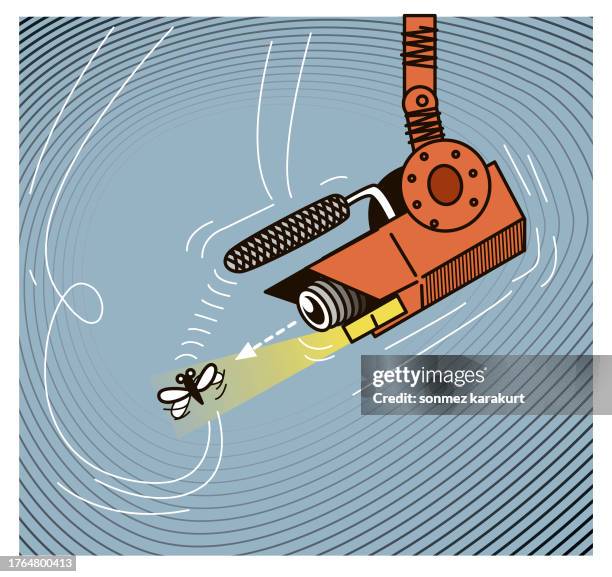sensitive security camera with facial recognition system that can even recognise a fly - security camera isolated stock illustrations