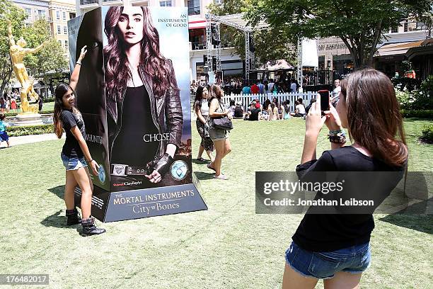 General view of atmosphere at the 'The Mortal Instruments: City Of Bones' meet and greet at The Americana at Brand on August 13, 2013 in Glendale,...