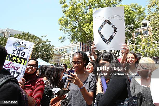 General view of atmosphere at the 'The Mortal Instruments: City Of Bones' meet and greet at The Americana at Brand on August 13, 2013 in Glendale,...