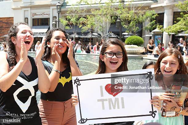 General view of atmosphere at the 'The Mortal Instruments: City Of Bones' meet and greet at The Americana at Brand on August 13, 2013 in Glendale,...