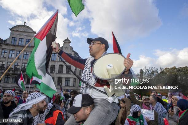 Illustration picture shows a demonstration to show solidarity with the Palestinian people, Sunday 05 November 2023 in Brussels, calling for an...