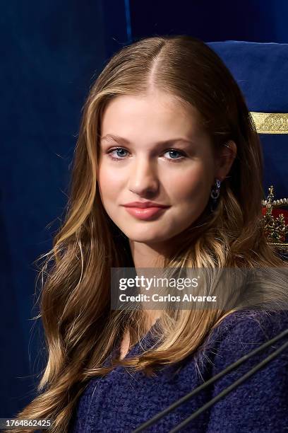 Crown Princess Leonor of Spain attends the "Princesa De Asturias" Awards 2023 ceremony at Teatro Campoamor on October 20, 2023 in Asturias, Spain.