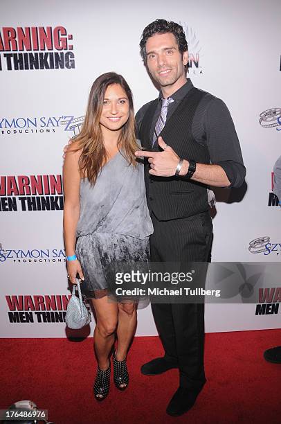 Actors Charissa Saverio and Ben Morrison attend a screening of the TV show "Warning: Men Thinking" at W Hollywood on August 13, 2013 in Hollywood,...