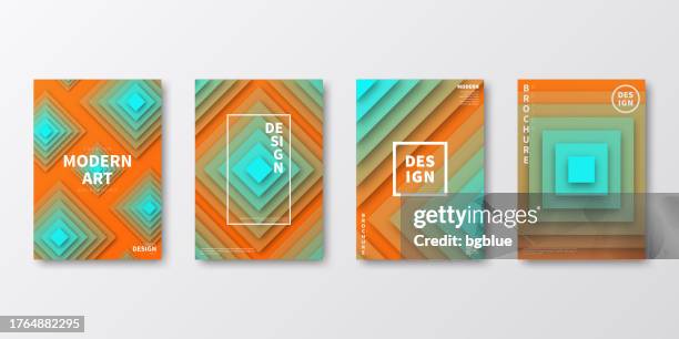 brochure template layout, orange cover design, business annual report, flyer, magazine - diamonds stock illustrations