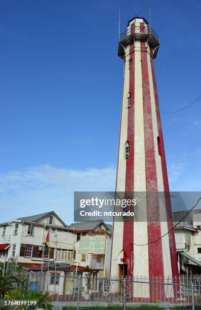 georgetown lighthouse (1830) - water street, georgetown, guyana - guyana culture stock pictures, royalty-free photos & images