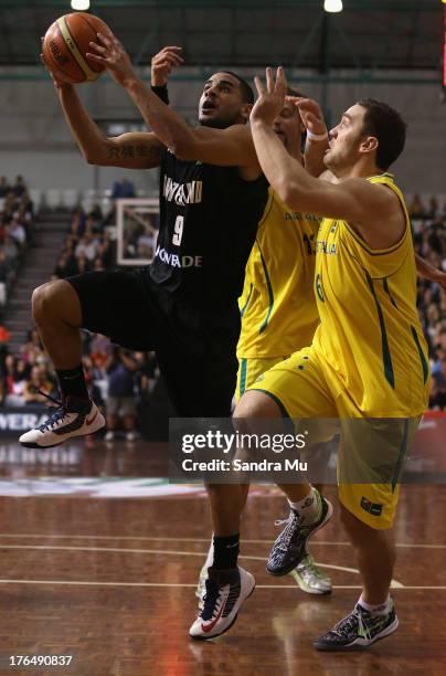 Cory Webster of New Zealand in action during the Men's FIBA Oceania Championship match between the New Zealand Tall Blacks and the Australian Boomers...