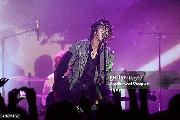 Chilli Jesson of Palma Violets performs at Echoplex on August 6, 2013 in Los Angeles, California.