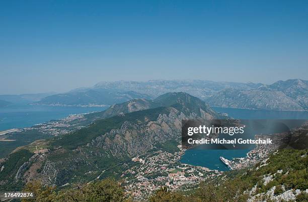 Ships are seen in the bay of Kotor and Tivat on August 7, 2013 in Kotor, Montenegro.