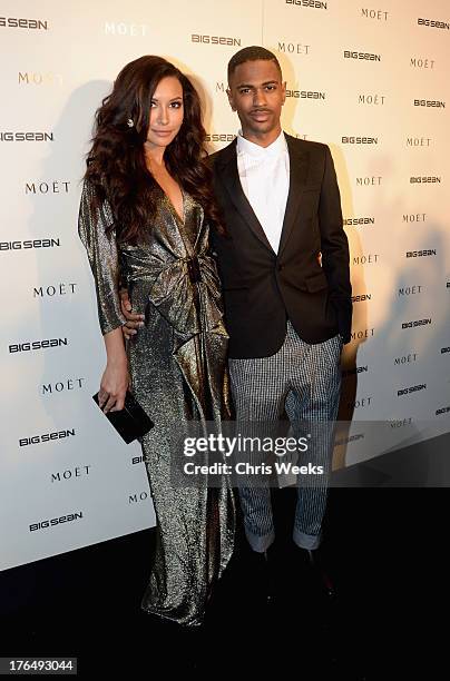 Actress Naya Rivera and recording artist Big Sean attend Moet Rose Lounge Los Angeles hosted by Big Sean at The London West Hollywood on August 13,...