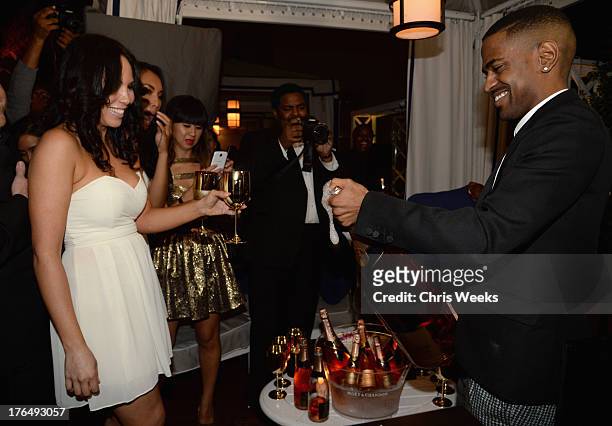 Recording artist Big Sean attends Moet Rose Lounge Los Angeles hosted by Big Sean at The London West Hollywood on August 13, 2013 in West Hollywood,...
