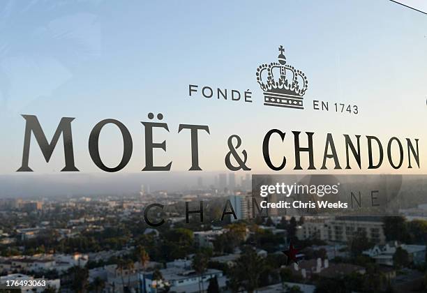 General view of the atmosphere at Moet Rose Lounge Los Angeles hosted by Big Sean at The London West Hollywood on August 13, 2013 in West Hollywood,...