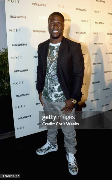 Actor Kevin Hart attends Moet Rose Lounge Los Angeles hosted by Big Sean at The London West Hollywood on August 13, 2013 in West Hollywood,...