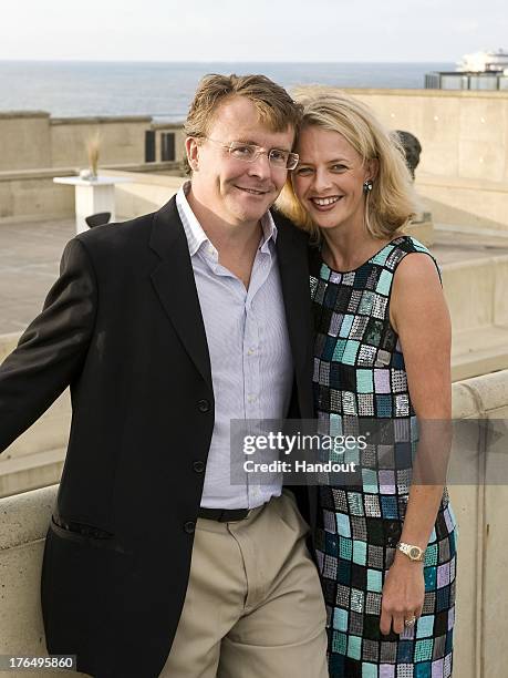 In this handout image supplied by Rijks Voorlichtings Dienst , Prince Friso of The Netherlands and Princess Mabel of The Netherlands pose on August...