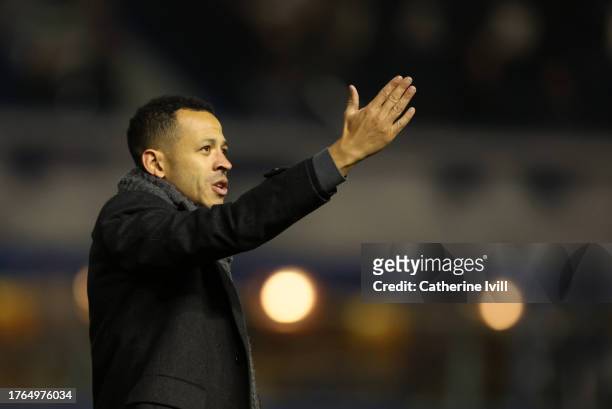 Liam Rosenior manager of Hull City celebrates after the Sky Bet Championship match between Birmingham City and Hull City at St Andrews on October 25,...