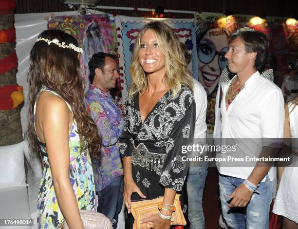 Natalia Alvarez and Israel Bayon attend Flower Power Ibiza Party 2013 on August 13, 2013 in Ibiza, Spain.