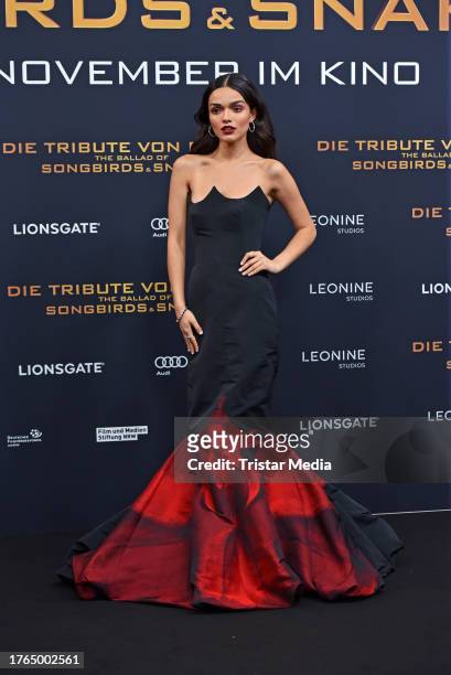 Actress and singer Rachel Zegler attends the "Die Tribute von Panem - The Ballad of Songbirds and Snakes" European premiere at Zoo Palast on November...