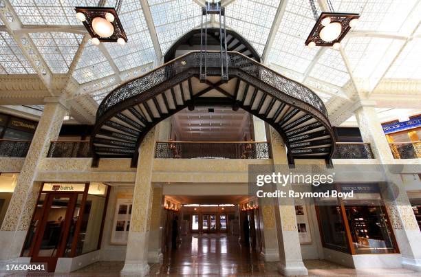 The Rookery Building's central light court and lobby, remodeled in1905 by famed architect Frank Lloyd Wright in Chicago, Illinois on JULY 19, 2013.