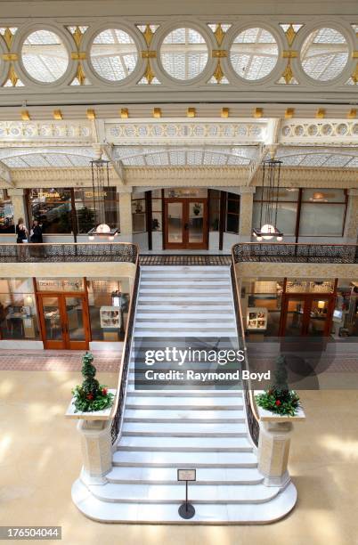 The Rookery Building's central light court and lobby, remodeled in1905 by famed architect Frank Lloyd Wright in Chicago, Illinois on JULY 19, 2013.