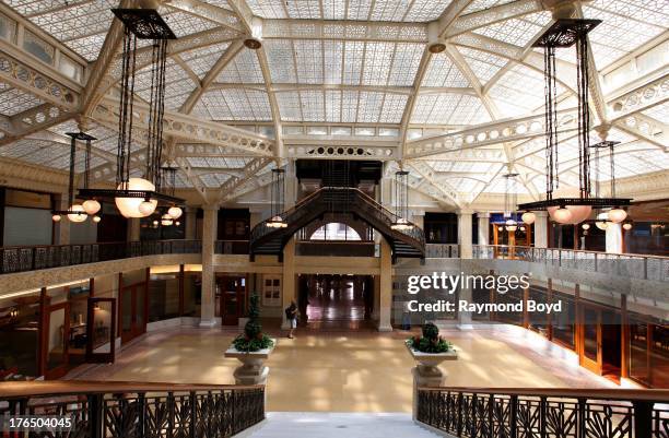 The Rookery Building's central light court and lobby, remodeled in1905 by famed architect Frank Lloyd Wright in Chicago, Illinois on JULY 19, 2013.