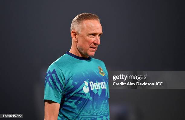 Bangladesh bowling coach Allan Donald during the ICC Men's Cricket World Cup India 2023 Bangladesh Net Session on October 30, 2023 in Kolkata, India.