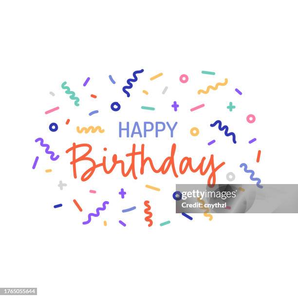 illustrations, cliparts, dessins animés et icônes de illustration vectorielle de concept de joyeux anniversaire. fête d’anniversaire, célébration, événement, cadeau, événement. - confettis