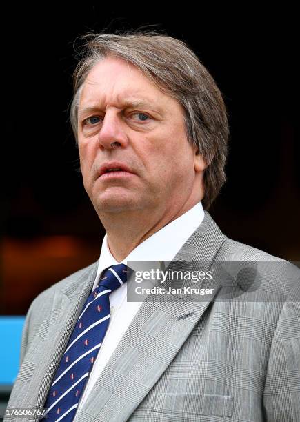 Chairman Giles Clarke looks on during day four of the Women's Ashes Series match between England and Australia at Wormsley Cricket Ground on August...