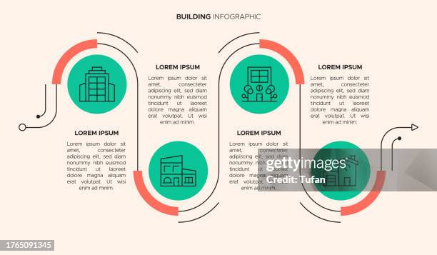 gebäude-infografik-vorlage - architektur, bauwesen, immobilien, haus - real businessman isolated no smile stock-grafiken, -clipart, -cartoons und -symbole