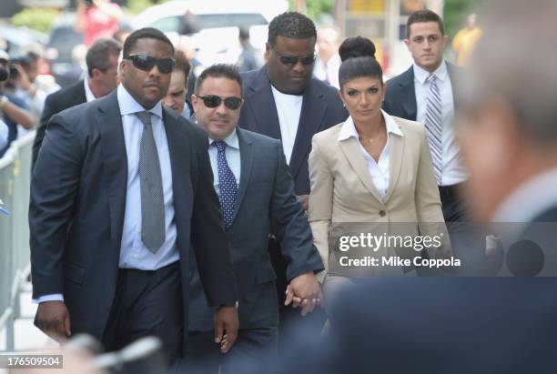 Giuseppe "Joe" Giudice and wife Teresa Giudice appear in court to face charges of defrauding lenders, illegally obtaining mortgages and other loans...