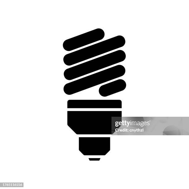 stockillustraties, clipart, cartoons en iconen met energy saving lightbulb icon solid style. vector icon design element for web page, mobile app, ui, ux design - led-lampje