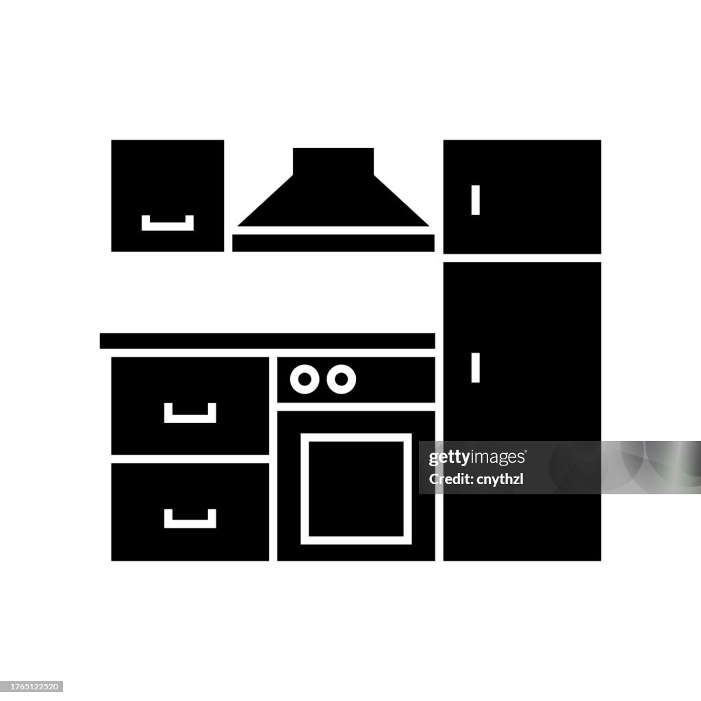 KITCHEN Icon Solid Style. Vector Icon Design Element for Web Page, Mobile App, UI, UX Design