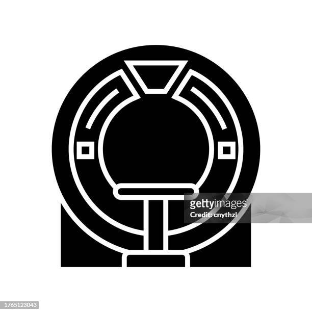 computed tomography icon solid style. vector icon design element for web page, mobile app, ui, ux design - cat scan machine stock illustrations