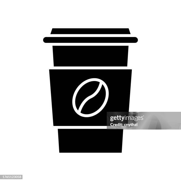 take away coffee icon solid style. vector icon design element for web page, mobile app, ui, ux design - disposable coffee cup stock illustrations