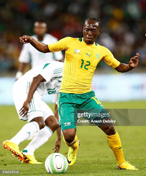 Reneilwe Letsholonyane of South Africa in action during the 2013 Nelson Mandela Challenge match between South Africa and Nigeria at Moses Mabhida...