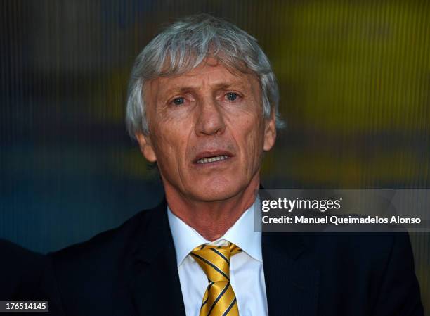 Head coach of Colombia Jose Nestor Pekerman looks on prior to the start the International Friendly match between Colombia and Serbia at the Mini...