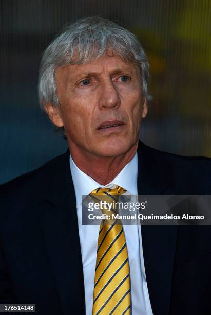 Head coach of Colombia Jose Nestor Pekerman looks on prior to the start the International Friendly match between Colombia and Serbia at the Mini...