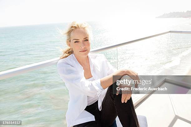 Actress Sharon Stone is photographed for Dior on October 1, 2011 in Malibu, California.