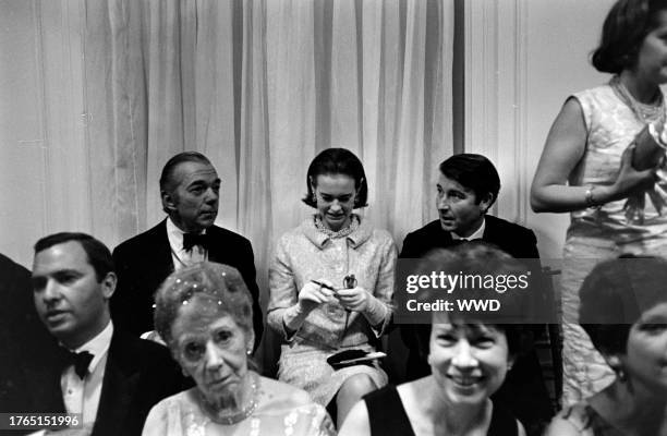 Gloria Vanderbilt and Wyatt Emory Cooper attend the presentation.