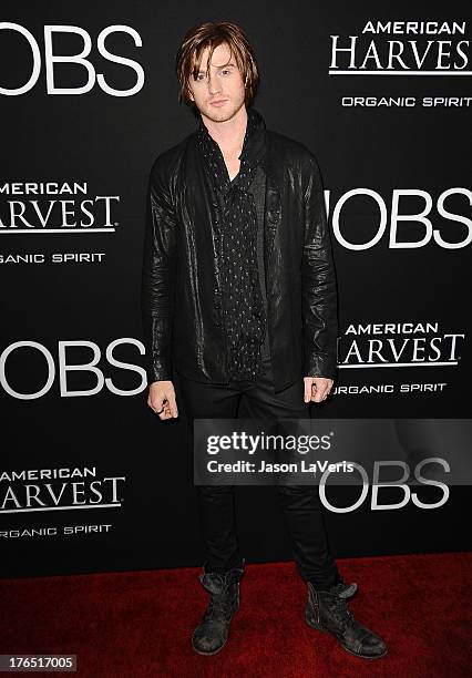 Actor Eddie Hassell attends the premiere of "Jobs" at Regal Cinemas L.A. Live on August 13, 2013 in Los Angeles, California.