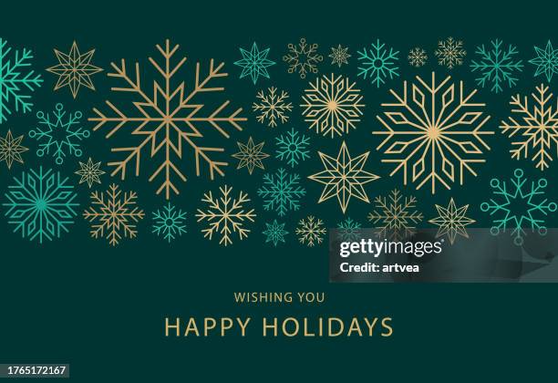 ilustrações de stock, clip art, desenhos animados e ícones de holiday christmas card - floco de neve