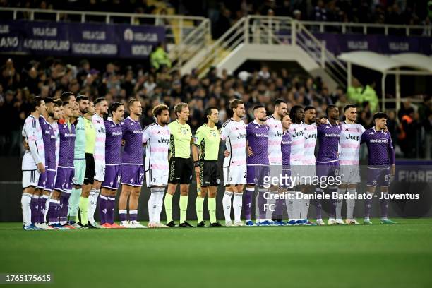 Minute of silence during the Serie A TIM match between ACF Fiorentina and Juventus at Stadio Artemio Franchi on November 5, 2023 in Florence, Italy.