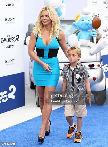 Britney Spears and Sean Preston Federline attend the 'Smurfs 2' Los Angeles premiere held at Regency Village Theatre on July 28, 2013 in Westwood,...