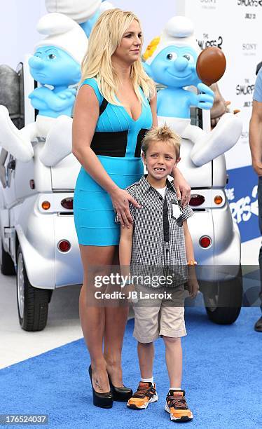Britney Spears and Sean Preston Federline attend the 'Smurfs 2' Los Angeles premiere held at Regency Village Theatre on July 28, 2013 in Westwood,...