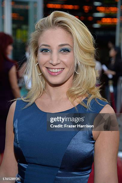 Actress Annabelle Amirav arrives at the Premiere Of "Dark Tourist" at ArcLight Hollywood on August 14, 2013 in Hollywood, California.