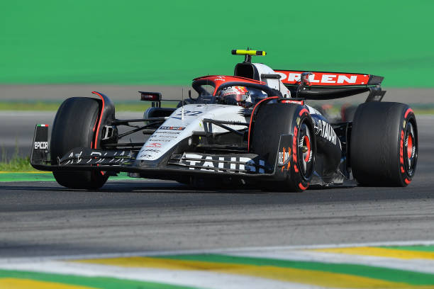 F1 Grand Prix of BrazilSAO PAULO, BRAZIL - NOVEMBER 5: Yuki Tsunoda of Japan driving the (22) Scuderia AlphaTauri AT04 during the F1 Grand Prix of Brazil at Autodromo Jose Carlos Pace on November 5, 2023 in Sao Paulo, Brazil.