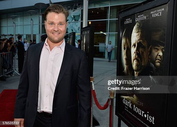 Produer Zachery Ty Bryan arrives at the Premiere Of "Dark Tourist" at ArcLight Hollywood on August 14, 2013 in Hollywood, California.