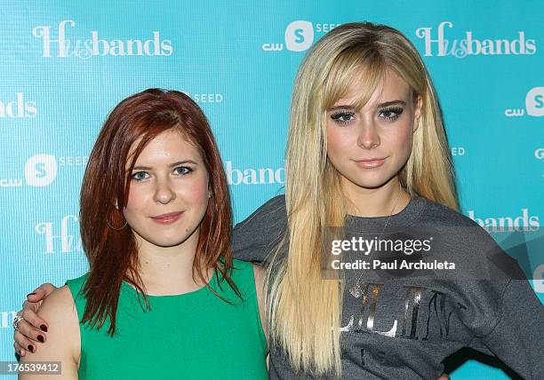 Actors Magda Apanowicz and Alessandra Torressani attend the premiere of "Husbands" at The Paley Center for Media on August 14, 2013 in Beverly Hills,...