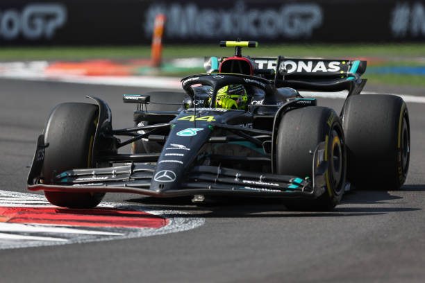 F1 Grand Prix of MexicoMEXICO CITY, MEXICO - OCTOBER 29: Lewis Hamilton of Great Britain driving the (44) Mercedes AMG Petronas F1 Team F1W14 during the F1 Grand Prix of Mexico at Autodromo Hermanos Rodriguez on October 29, 2023 in Mexico City, Mexico.